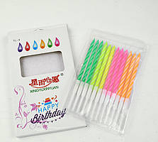 Свічки для торта кольорові 12 шт.