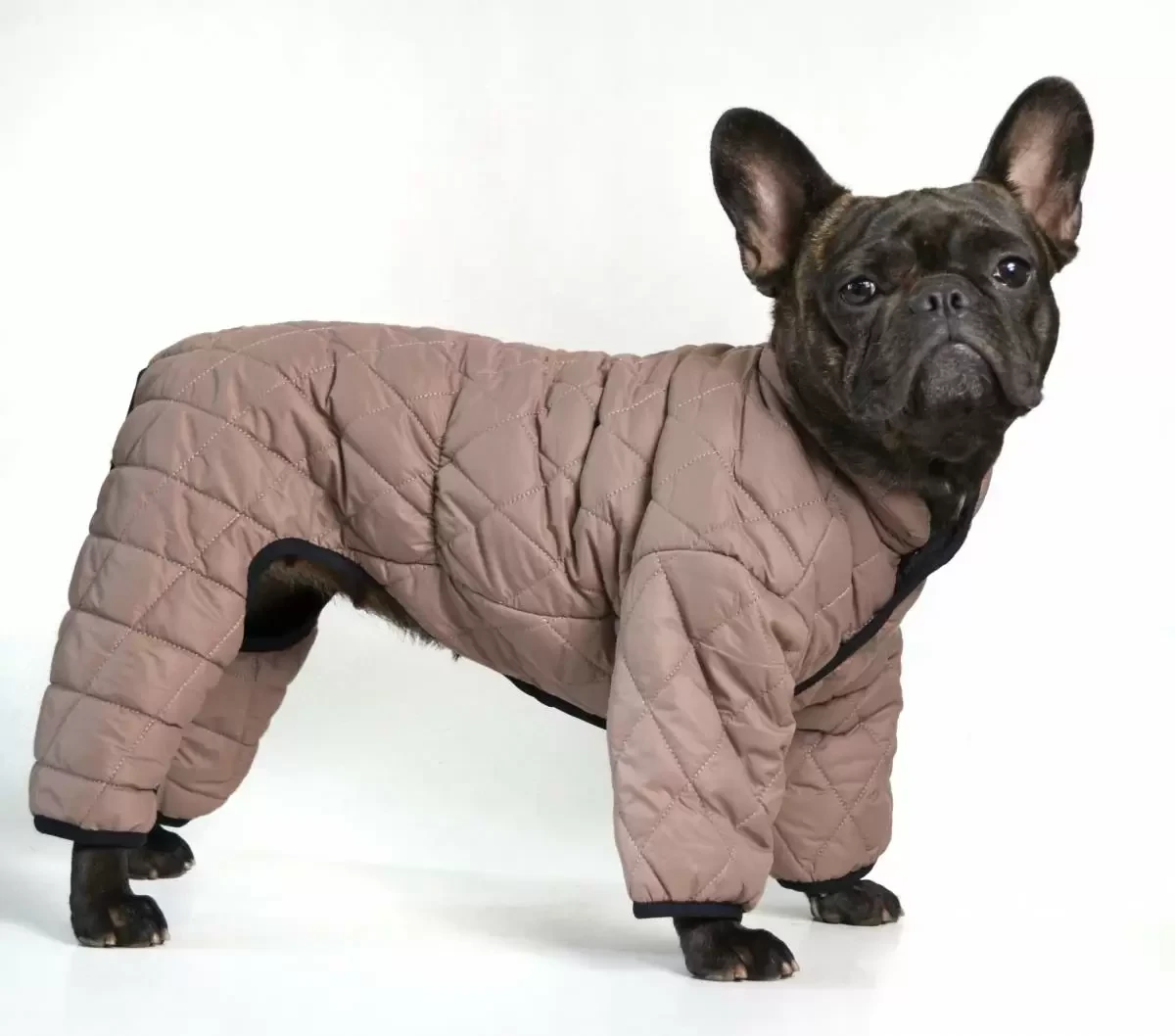 Комбінезон двосторонній 33 см (об'єм до 54см) мокко/чорний розм 5 для собак, фото 1