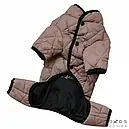 Комбінезон двосторонній 33 см (об'єм до 54см) мокко/чорний розм 5 для собак, фото 3