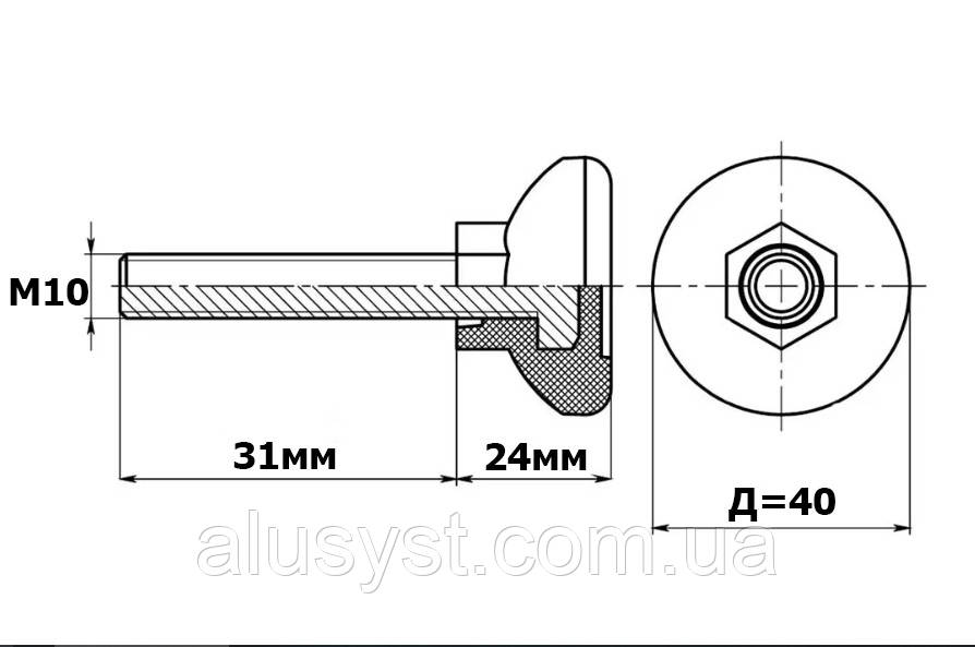 М10х55; Д-40 / Опора регульована, фото 1