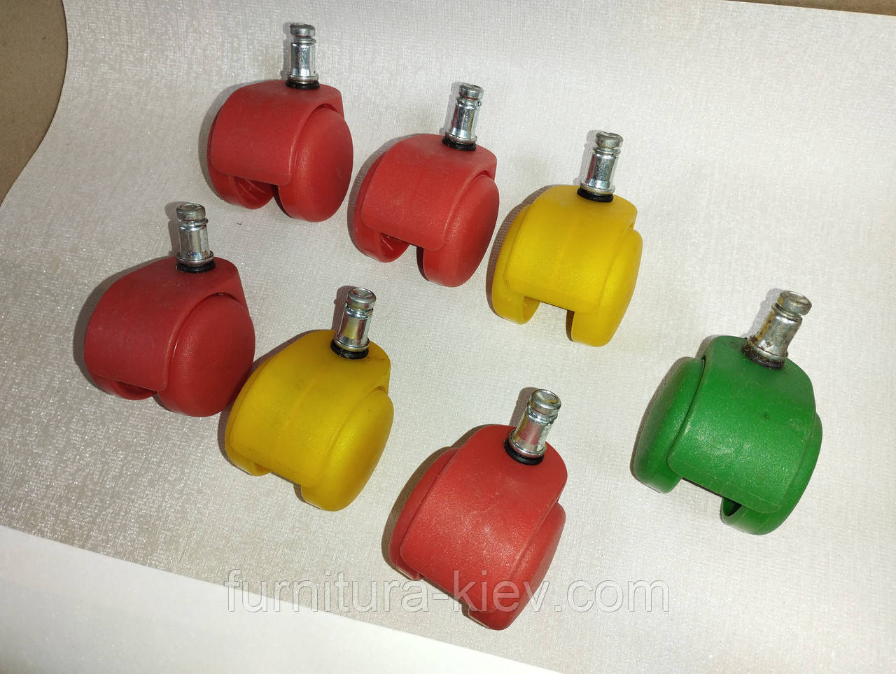Колеса для крісла 11 мм кольорові 7 шт., фото 1