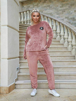 Шикарний жіночий костюм, тканина "Плюшевий велюр" 54, 56, 58, 60, 62, 64 розмір 54, фото 1