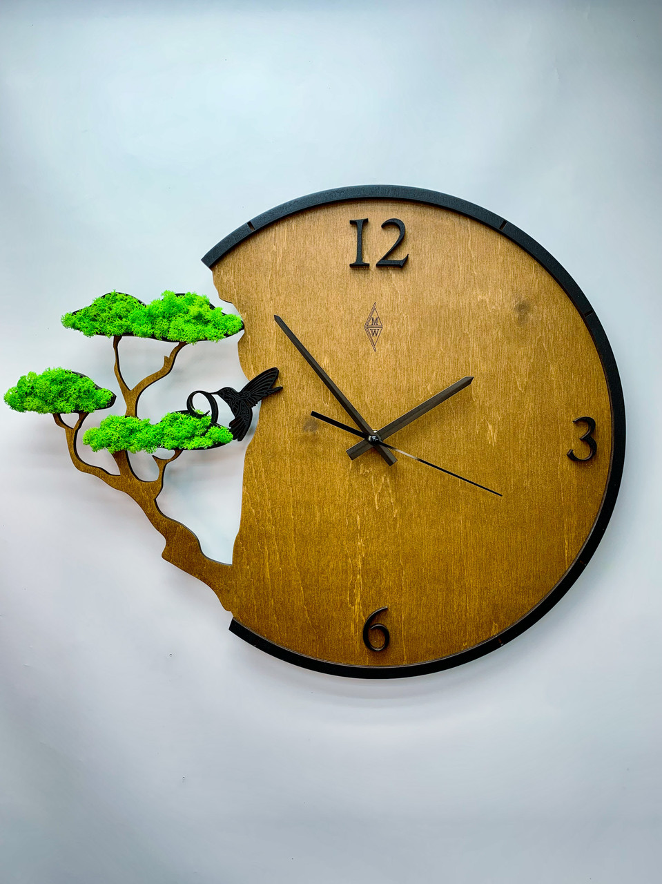 Настінний годинник із дерева "Бонсай"