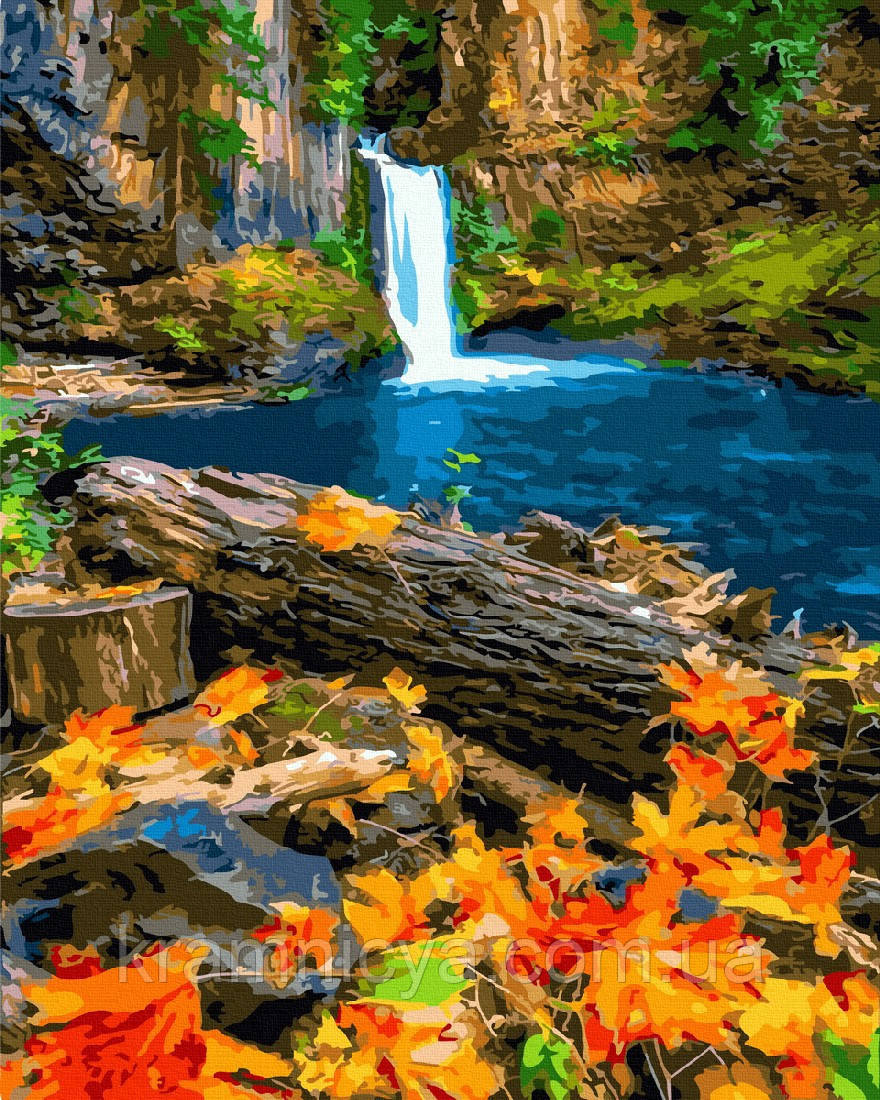 Картина за номерами Осінній водоспад, 40х50 (GX44739)