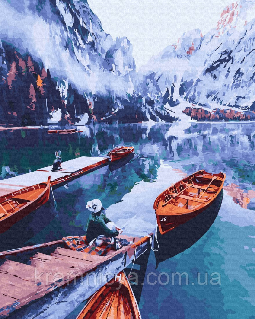 Картина за номерами Човен на озері, 40х50 (GX25423)
