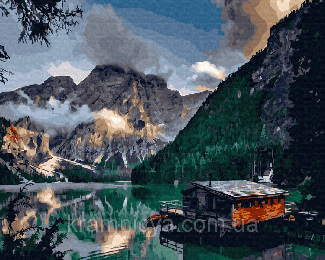 Картина за номерами Будинок на озері, 40х50 (GX26407), фото 1