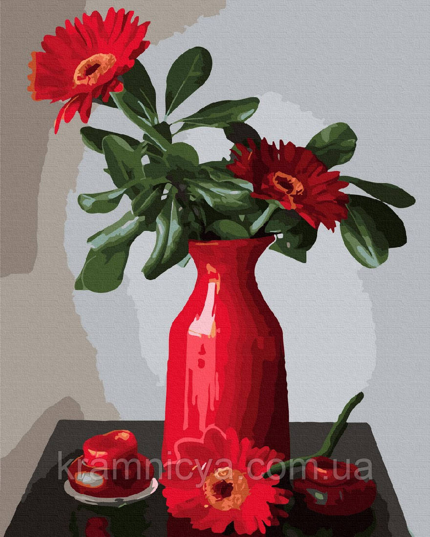 Картина за номерами Червоні Гербери, 40х50 (GX44851), фото 1