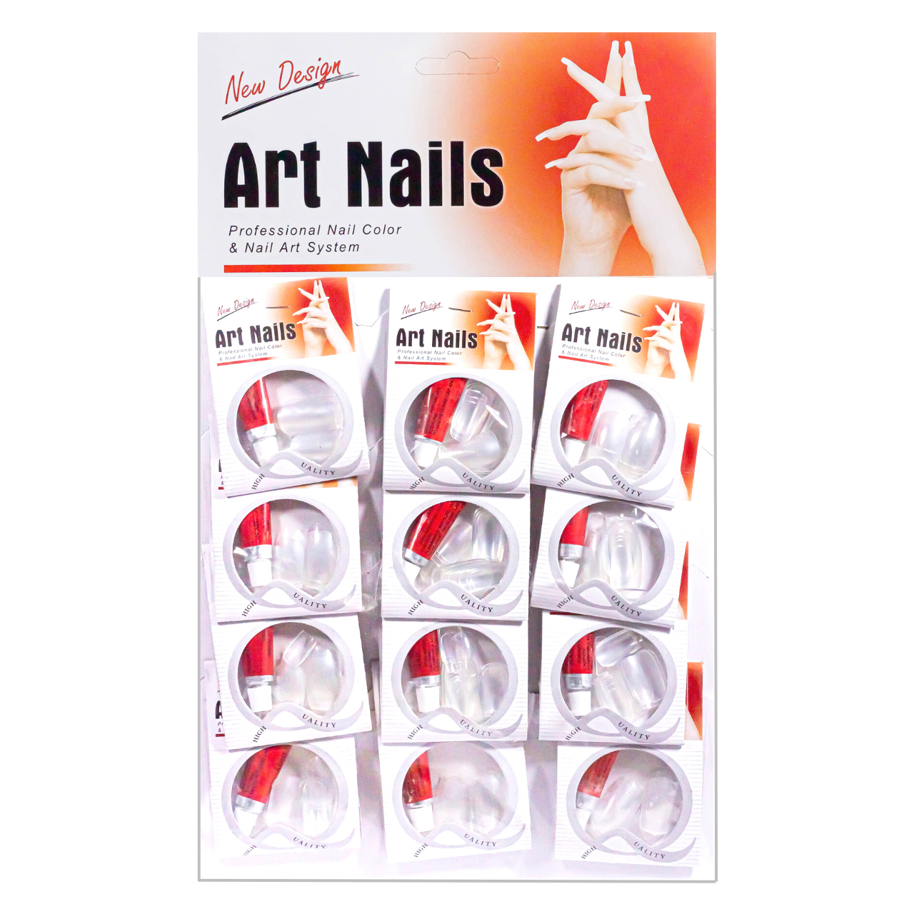 Набір нігтів накладних Art Nails прозорих 12 штук