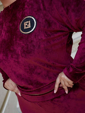 Шикарний жіночий костюм, тканина "Плюшевий велюр" 54, 56, 58, 60, 62, 64 розмір 54, фото 2