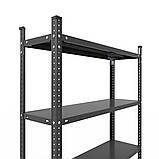 Стелаж чорний 2500х1200х600мм,150кг,6 полиць металевий полочний для складу,офісу,ванної,архіву, фото 5