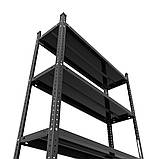 Стелаж чорний 2000х900х300мм,150кг,5 полиць металевий полочний для магазину,офісу,ванної,архіву, фото 6