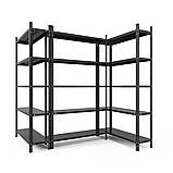 Стелаж чорний 2000х900х600мм,150кг,5 полиць металевий полочний для дому,офісу,ванної,архіву, фото 4