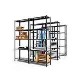 Стелаж чорний 2500х900х500мм,150кг,6 полиць металевий полочний для складу,офісу,ванної,архіву, фото 2