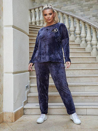 Шикарний жіночий костюм, тканина "Плюшевий велюр" 54, 56, 58, 60, 62, 64 розмір 54, фото 1