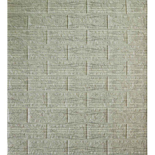 Настінна самоклеюча 3D панель цегла Сіра смужка 700x770x5мм, фото 1