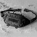 Тактична сумка бананка чоловіча MK-T1 поясна на груди з тканини чорна міцна, фото 5