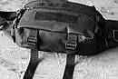Тактична сумка бананка чоловіча MK-T1 поясна на груди з тканини чорна міцна, фото 9