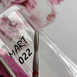 Фреза алмазна MART червоний, полум'я діаметр 2мм