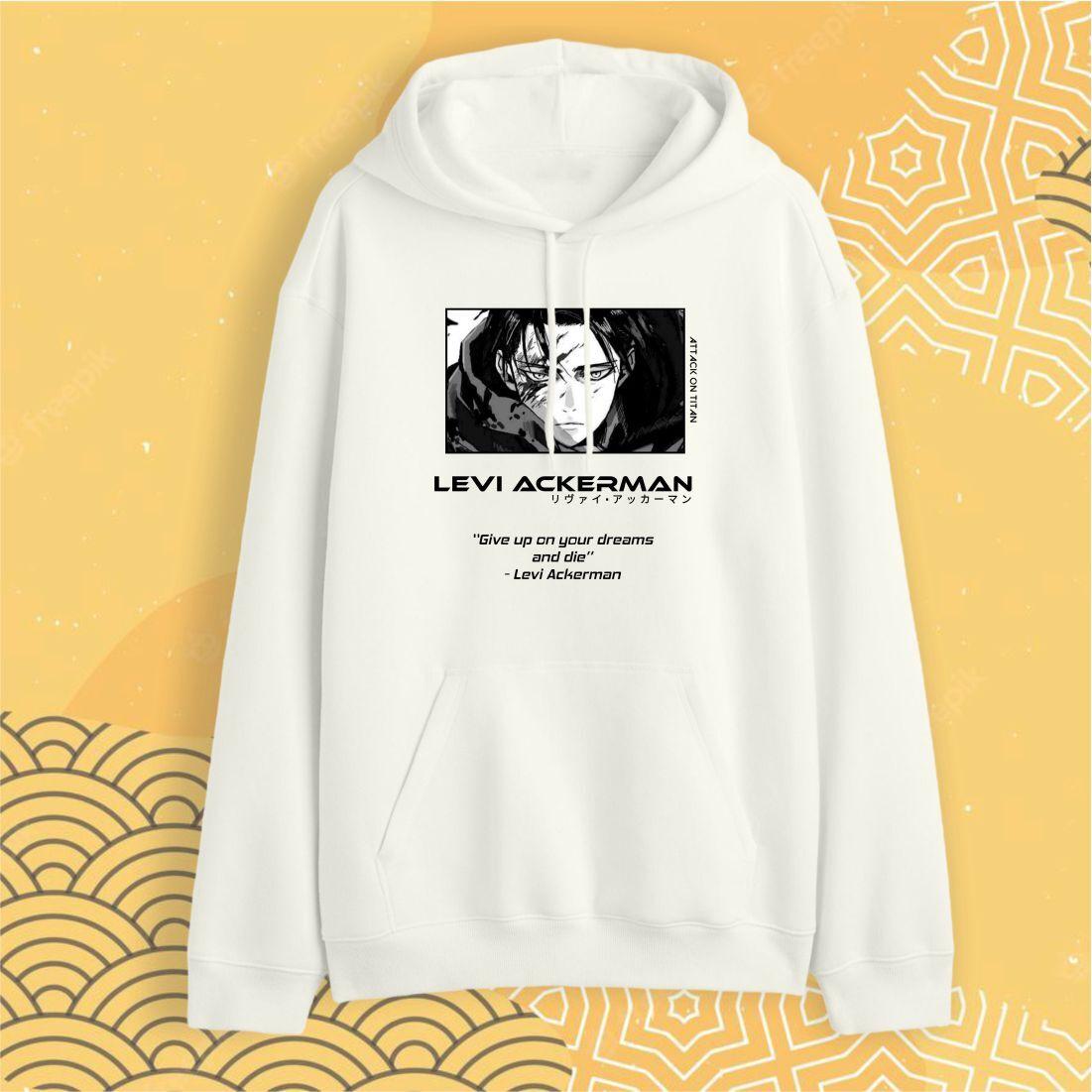 Худі "Атака Титанів" Levi Ackerman — Біле