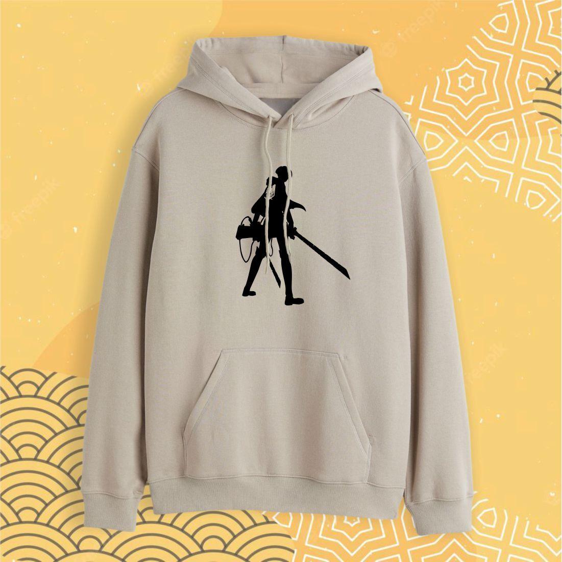 Худі "Атака Титанів" Eren silhouette — Бежевий