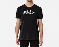 Мужская и женская футболка с принтом Evolution дайвинг