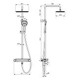 CENTRUM LX система душова (термостат для ванни, полка, верхній душ 298 * 208 мм ABS, ручний душ 127  T-10301LX, фото 2