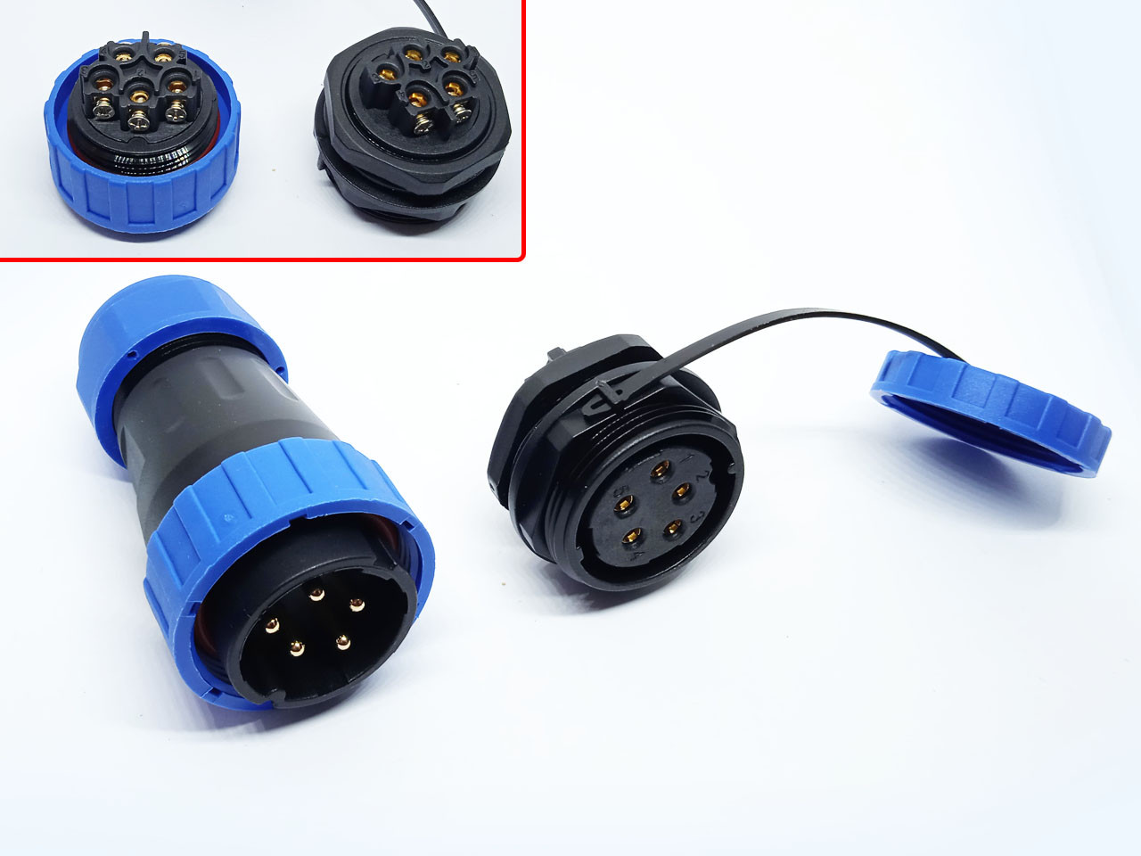 Герметичний роз'єм LD28-5pin IP-68 під викрутку