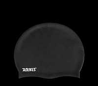 Силіконова шапочка для плавання в басейні Aolikes для дорослих (чорний)