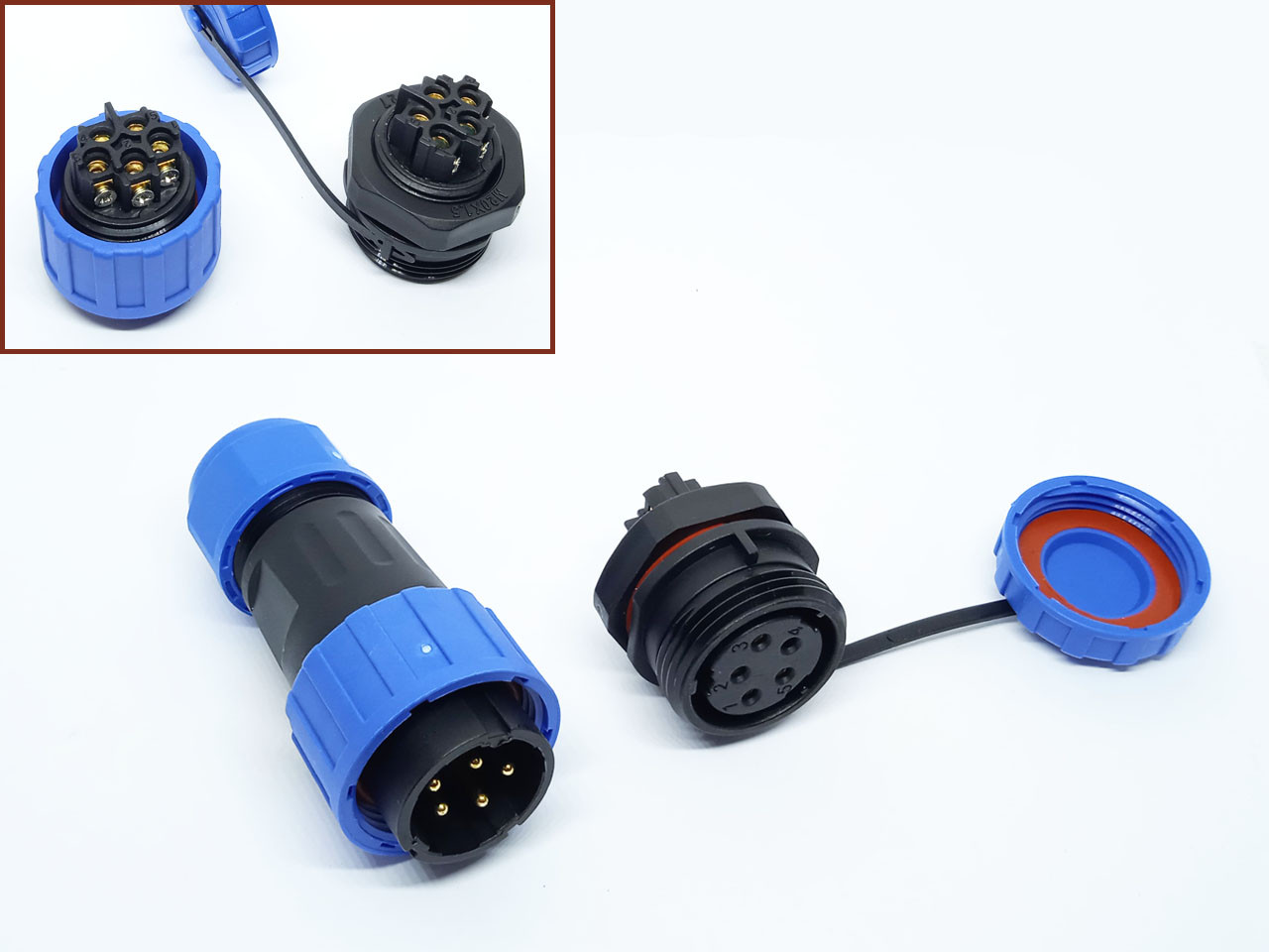 Герметичний роз'єм LD20-5pin IP-68 під викрутку