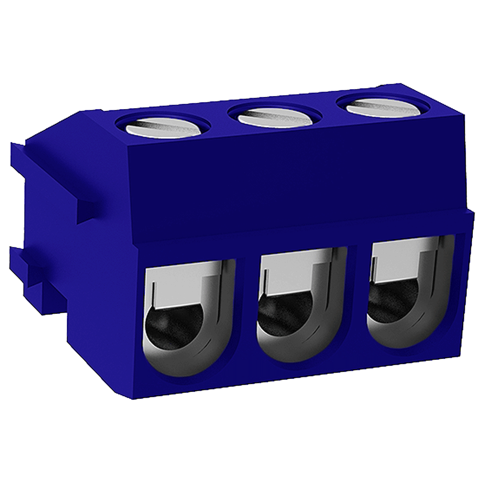 ETB1603 Клемник 3 контакту, провід-плата, 300В 10А крок 5,0 мм, фото 1