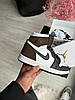 Кросівки Nike Air Jordan 1 Retro Dark Mocha Brown взуття Найк Джордан 1 Ретро коричневі високі шкіряні чоловічі жіночі підліткові, фото 3