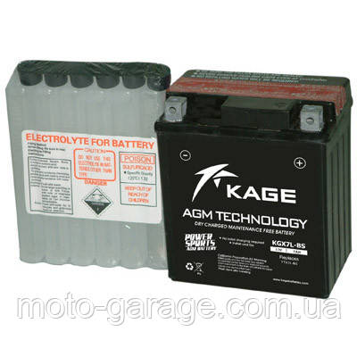 Акумулятор Motobatt AGM 7Ah 95A KAGE KGX7L-BS HONDA Magna (1994-2003) VT 250 CR