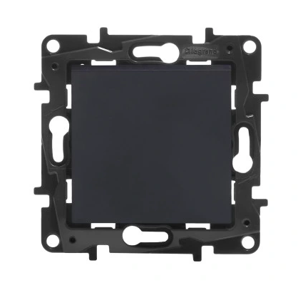 NILOE STEP Перемикач одноклавішний 10А автоматичні клеми, колір Чорний, фото 1