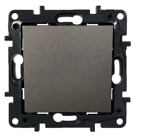 NILOE STEP Перемикач одноклавішний 10А автоматичні клеми, колір Сталь