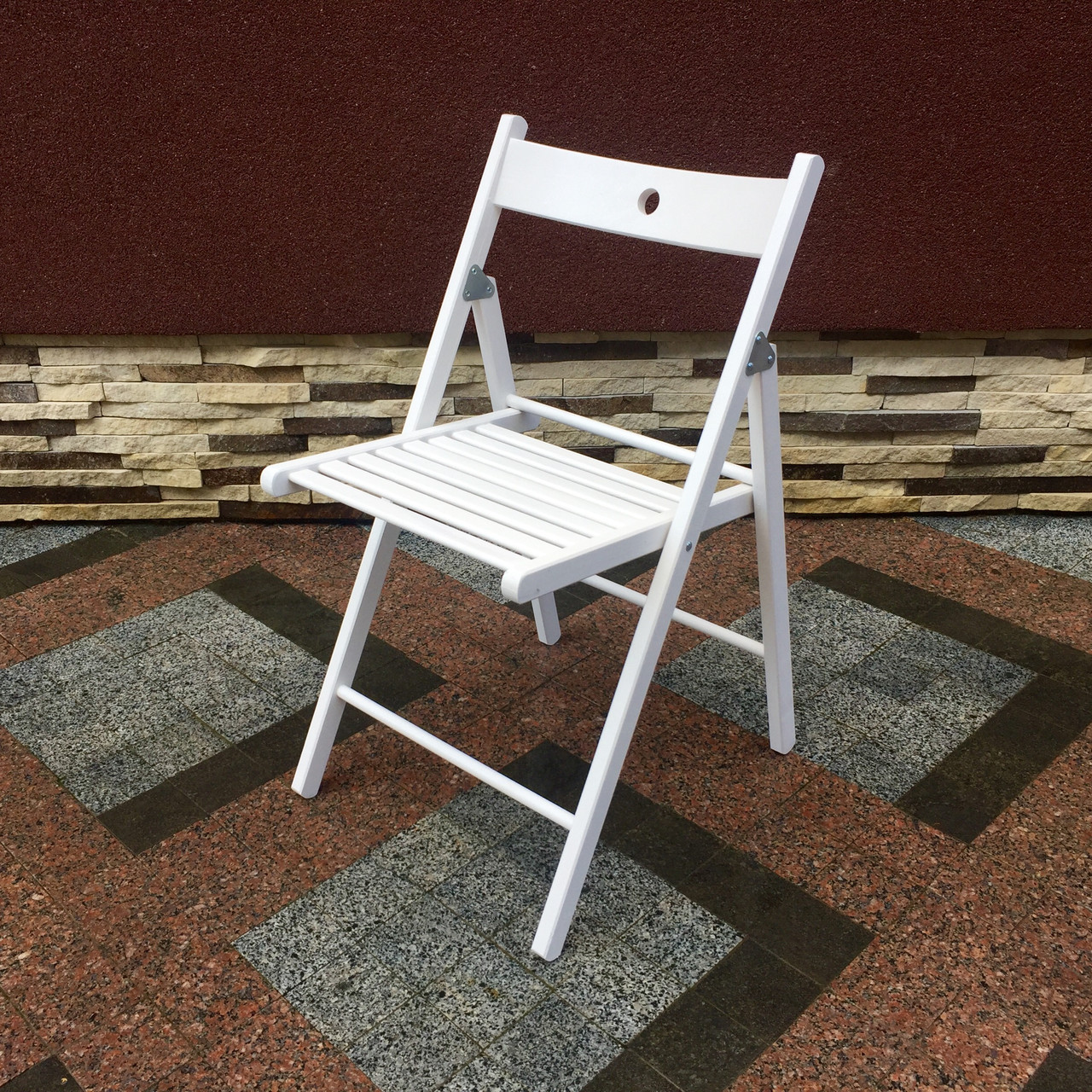 Складаний білий стілець з дерева Арт.771б