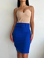Женская юбка карандаш футляр с поясом Ткань: Костюмка Размер 42-44, 46-48