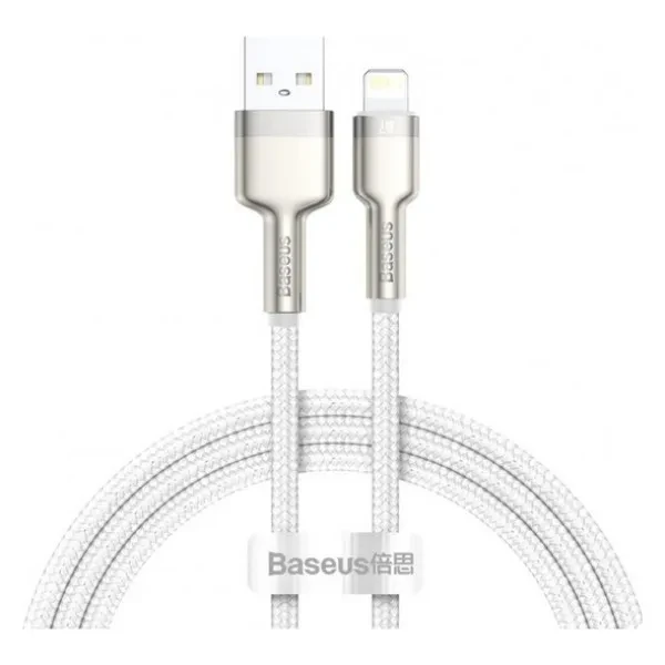 Дата-кабель Baseus CALJK-A02 USB (тато) - Lightning (тато) 1m White 2.4 A, фото 1
