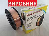 Зварювальний дріт 0,8 мм 5,25 кг Брутто 5,0 кг Нетто обміднений СВ08Г2С