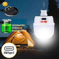 Лампа для кемпинга с солнечной панелью BL 2022 / Кемпинговый фонарь аккумуляторный с солнечной батареей