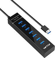 IVETTO 7-портовый концентратор USB 3.0, USB-разветвитель данных с кабелем длиной 3,3 фута для ноутбуков, ПК