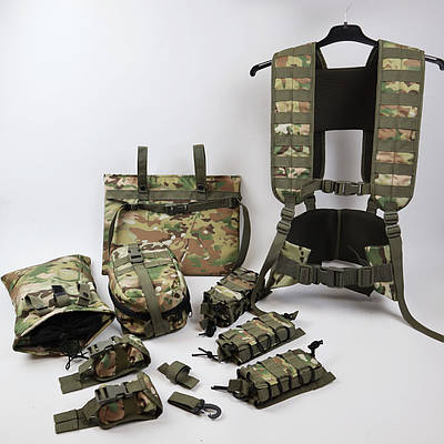 РПС Комплект 10 підсумків АК Ремінно-плечова система з 10 підсумками Мультикам в зборі