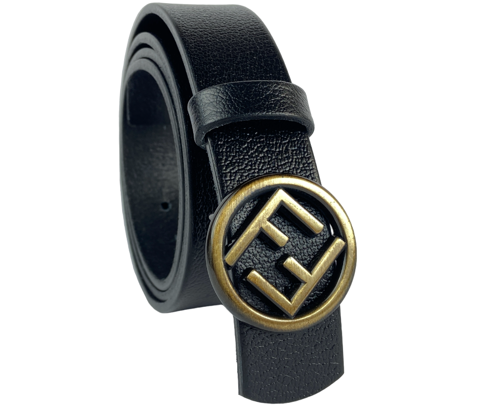 Ремінь жіночій шкіряний Fendi ширина 30мм колір Чорний пряжка антік виробництво Туреччина, фото 1