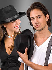 Чорний карнавальний капелюх гангстера