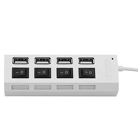 Концентратор USB HUB хаб HI-SPEED 4SW на 4 порти з вимикачами White