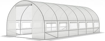 Теплиця парник посилена 3х6 м для городу Flora Garden 18м² ( 3х6м)  з 3 шаровою армованою плівкою біла