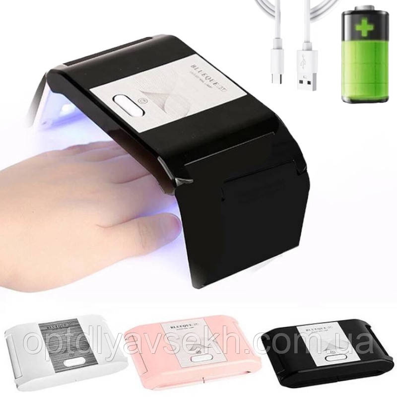Лампа міні на аккумуляторі BQ 3T + USB кабель, 12 діодів на 36 Вт., фото 1