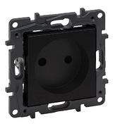 NILOE STEP Розетка силова 2К 16А, 250 В гвинтові клеми, колір Чорний