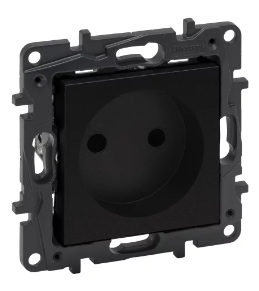 NILOE STEP Розетка силова 2К 16А, 250 В гвинтові клеми, колір Чорний, фото 1