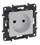 NILOE STEP Розетка силова 2К 16А, 250 В гвинтові клеми, колір Алюміній