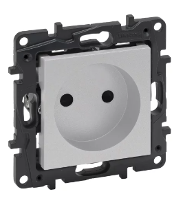 NILOE STEP Розетка силова 2К 16А, 250 В гвинтові клеми, колір Алюміній, фото 1